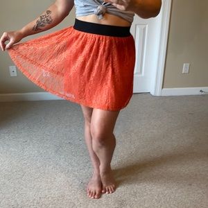 Candies pleated lace mini skirt